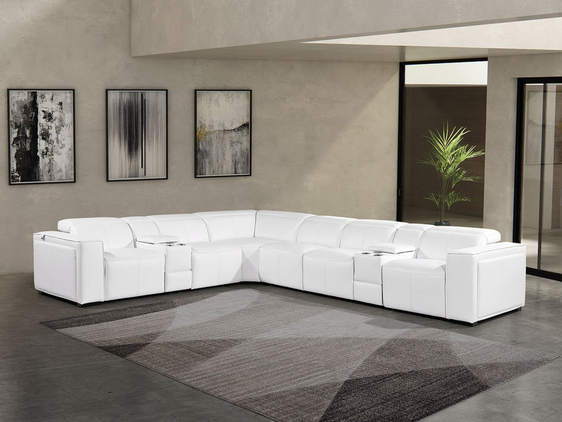 1224 - 8-Piece L-Shaped Sectional Sofa In With 3 Power Recliners & Power Headrests - R&R Furniture Gallery (Fountain Valley, CA)