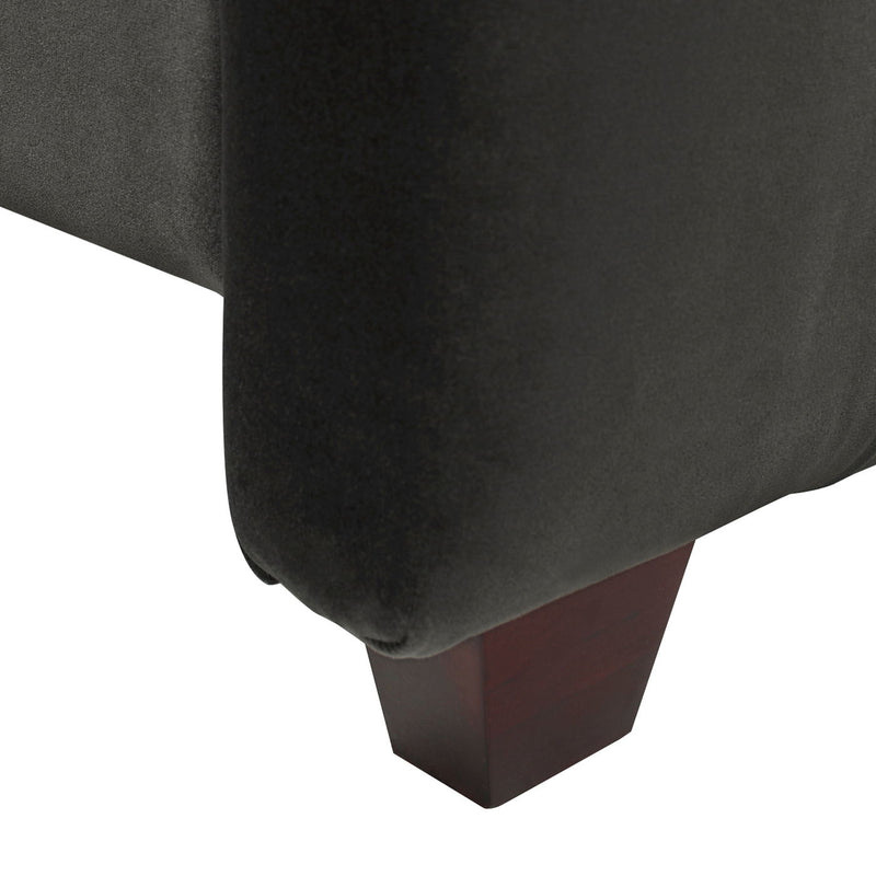 David - King Tufted Wingback Bed - Dark Charcoal Gray - R&R Furniture Gallery (Fountain Valley, CA)
