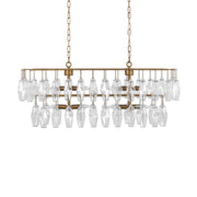 Tressia - Glass Round Chandelier - Brass - R&R Furniture Gallery (Fountain Valley, CA)