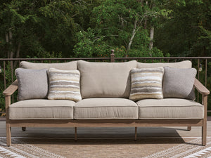 Harmony Headlands - Sofa With Cushion - Natural / Gray - R&R Furniture Gallery (Fountain Valley, CA)