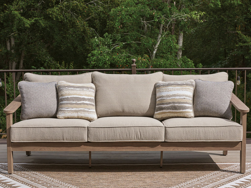 Harmony Headlands - Sofa With Cushion - Natural / Gray - R&R Furniture Gallery (Fountain Valley, CA)