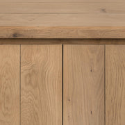 Classic Home Bristol 4-door buffet cabinet with wood finish and storage compartments, ideal for dining or living room decor.