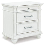 Kanwyn - Three Drawer Night Stand - Whitewash - R&R Furniture Gallery (Fountain Valley, CA)