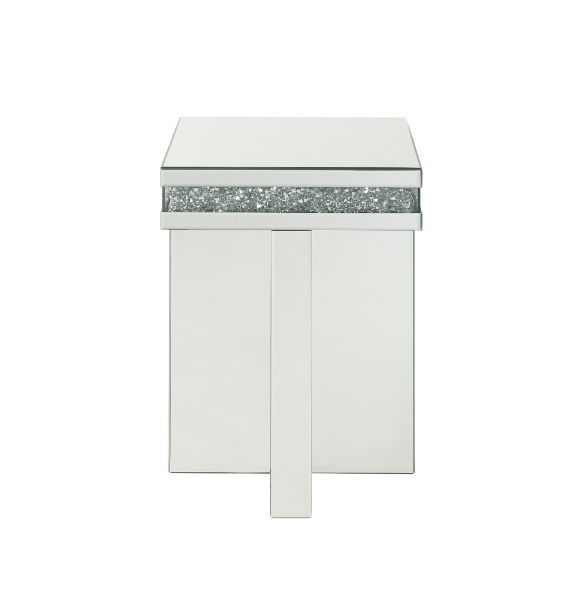 Noralie - 24"H End Table - Mirrored & Faux Diamonds - R&R Furniture Gallery (Fountain Valley, CA)