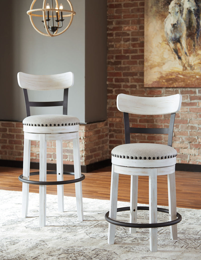 Valebeck - Tall Upholstered Swivel Barstool - R&R Furniture Gallery (Fountain Valley, CA)