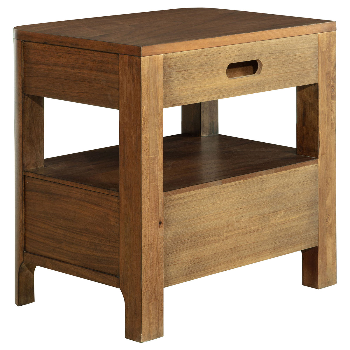Verona - 2 Drawer Bedside Table With Hidden Storage - Walnut
