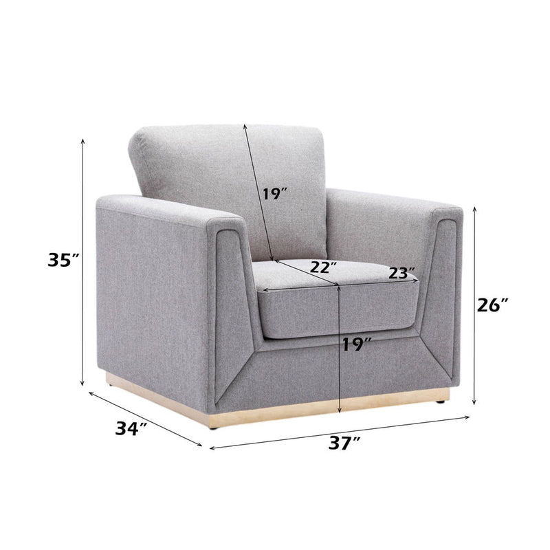 Valin - Chair - Gray Linen - R&R Furniture Gallery (Fountain Valley, CA)