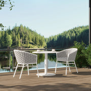 Rowan - Rope Barrel Back Patio Dining Chairs (Set of 2) - Optic White - R&R Furniture Gallery (Fountain Valley, CA)