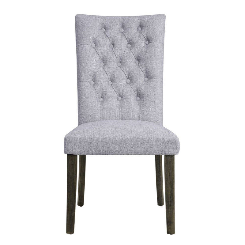 Merel - Side Chair (Set of 2) - Gray Linen & Gray Oak - R&R Furniture Gallery (Fountain Valley, CA)