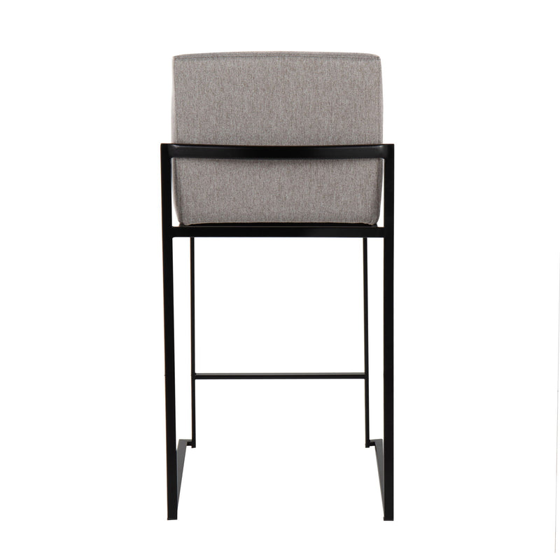 Lumi Source Fuji contemporary modern high back counter stool with sleek design and wooden legs, perfect for kitchen or bar area.