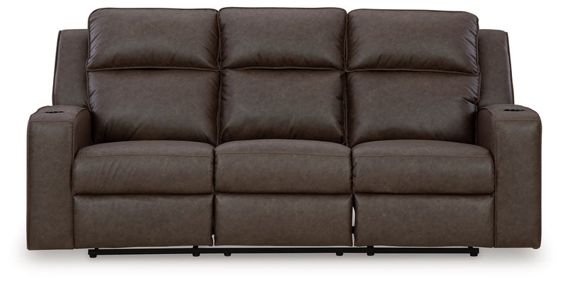 Lavenhorne - Rec Sofa W/Drop Down Table - Granite - R&R Furniture Gallery (Fountain Valley, CA)