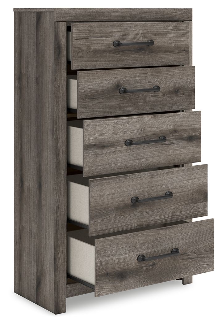 Graystorm - Five Drawer Chest - Brown Gray - R&R Furniture Gallery (Fountain Valley, CA)