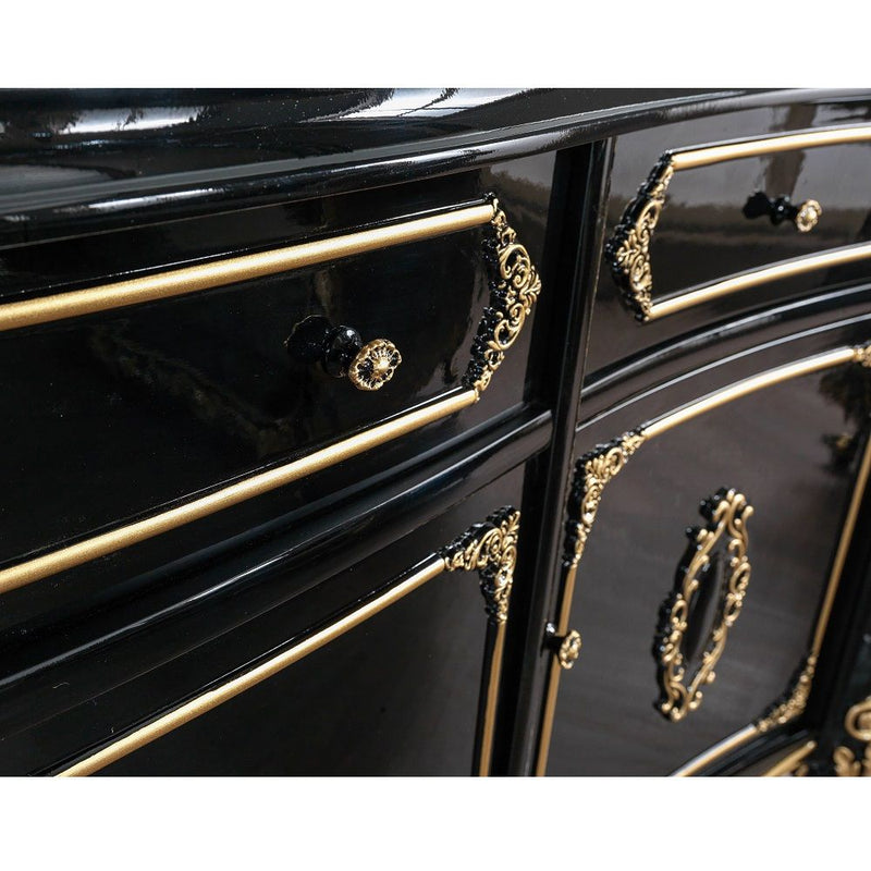 Betria - Console Cabinet - Gold & Black - R&R Furniture Gallery (Fountain Valley, CA)