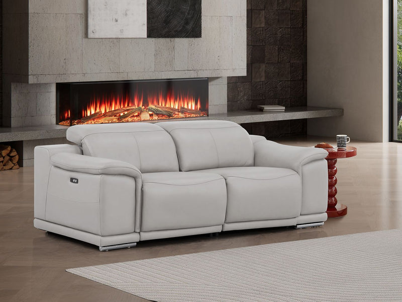 2679 - Genuine Leather Loveseat With Dual Power Recliners - R&R Furniture Gallery (Fountain Valley, CA)