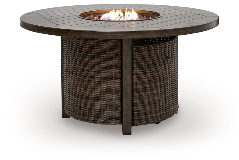 Monterey Point - Round Fire Pit Table - Dark Brown - R&R Furniture Gallery (Fountain Valley, CA)