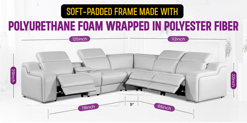 1116 - Power Reclining Italian Leather Sectional - R&R Furniture Gallery (Fountain Valley, CA)