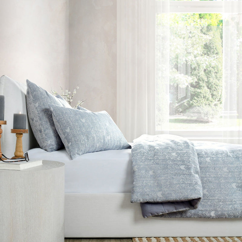 French Herringbone - Comforter Euro Sham - Storm - R&R Furniture Gallery (Fountain Valley, CA)