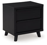 Danziar - Two Drawer Night Stand - Black - R&R Furniture Gallery (Fountain Valley, CA)