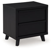 Danziar - Two Drawer Night Stand - Black - R&R Furniture Gallery (Fountain Valley, CA)