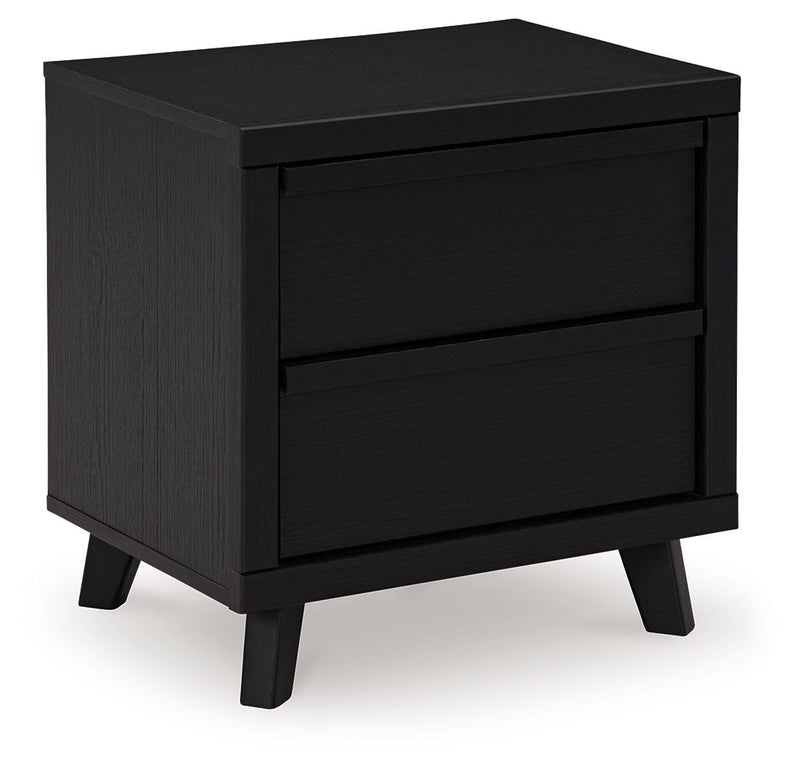 Danziar - Two Drawer Night Stand - Black - R&R Furniture Gallery (Fountain Valley, CA)
