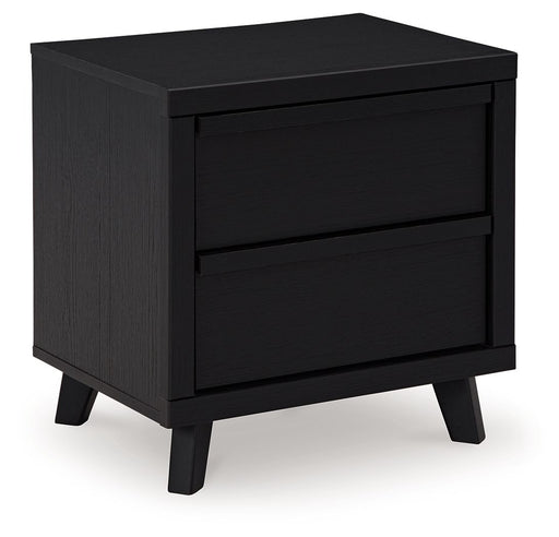 Danziar - Two Drawer Night Stand - Black - R&R Furniture Gallery (Fountain Valley, CA)