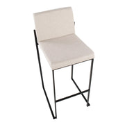 Lumi Source Fuji contemporary high back barstool with elegant design, featuring a sleek modern look and wooden legs.