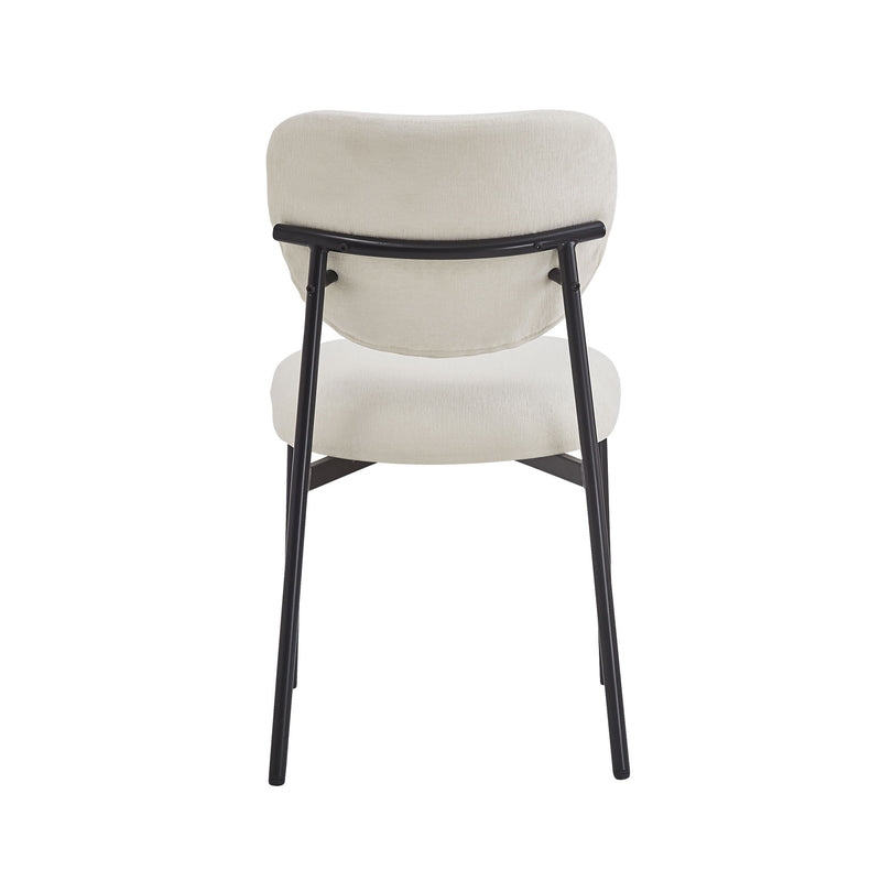 Modern Upholstered Dining Chairs With Metal Legs (Set of 2) - Beige - R&R Furniture Gallery (Fountain Valley, CA)