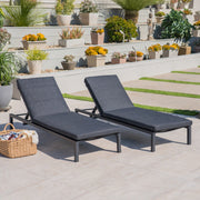 Modern Chaise Lounge With Wate Resistant Fabric Cushions - R&R Furniture Gallery (Fountain Valley, CA)
