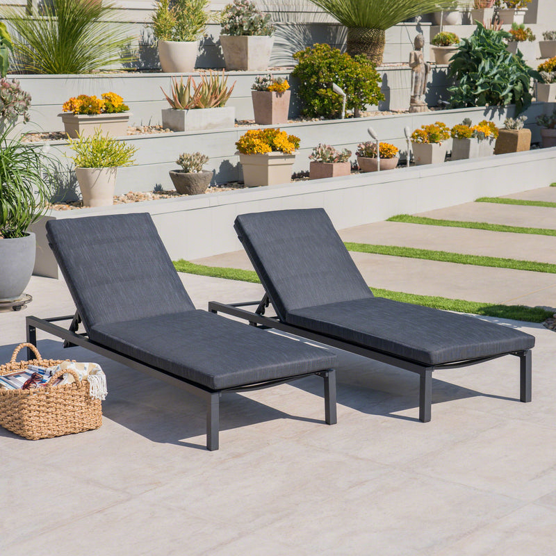 Modern Chaise Lounge With Wate Resistant Fabric Cushions - R&R Furniture Gallery (Fountain Valley, CA)