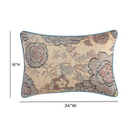 TOV Furniture Taman 24-inch cotton throw pillow with spring floral pattern for accent decor