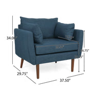 Luminate - Upholstered Fabric Club Chair With Tapered Legs And 2 Accent Pillows - R&R Furniture Gallery (Fountain Valley, CA)
