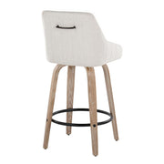 Lumi Source Hannah set of 2 transitional fixed height counter stools with swivel and round footrest, featuring modern design.
