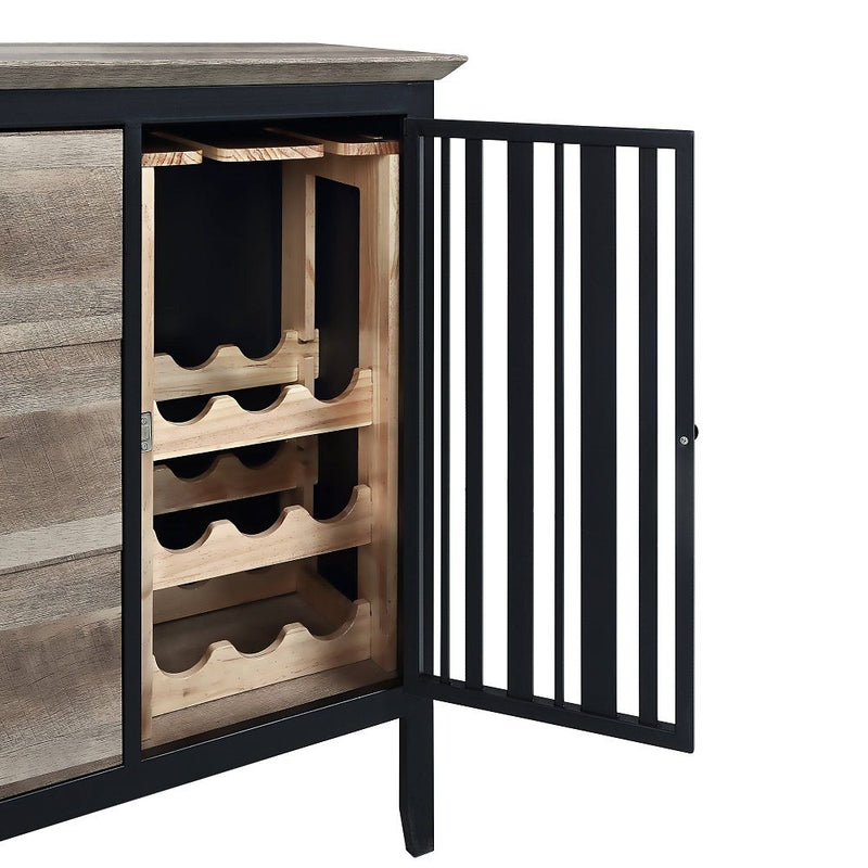 Zudora - Server - Antique Oak & Sandy Black - R&R Furniture Gallery (Fountain Valley, CA)