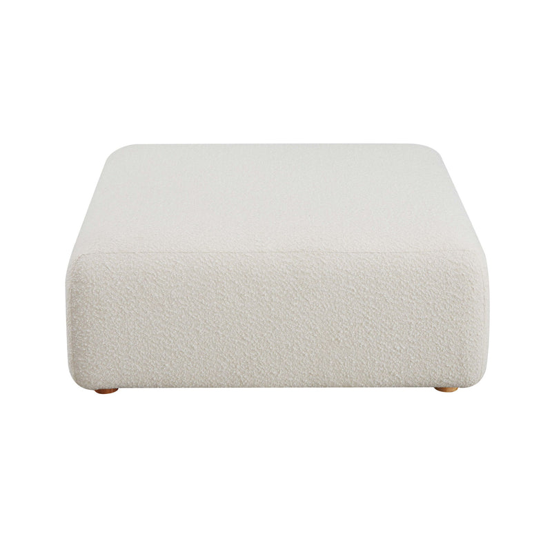 Hangover - Boucle Ottoman - Cream - R&R Furniture Gallery (Fountain Valley, CA)