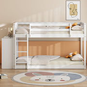 DreamHaus bunk bed with four drawers and three shelves, featuring a sturdy wooden frame and space-saving design.