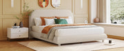 Upholstered Platform Bed With Thick Solid Frame And Stylish Curve-Shaped Design - R&R Furniture Gallery (Fountain Valley, CA)