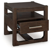 Breckington - Square End Table - Dark Brown - R&R Furniture Gallery (Fountain Valley, CA)