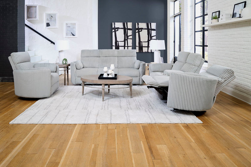 Parker Living Radius Power Reclining Sofa Set, 3-piece living room set with plush cushions and reclining features, in a modern design.