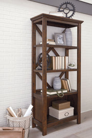 Baldridge - Large Bookcase - Rustic Brown - R&R Furniture Gallery (Fountain Valley, CA)