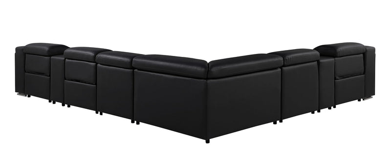 1116 - 8-Piece L-Shaped Sectional Sofa In With 3 Power Recliners & Power Headrests