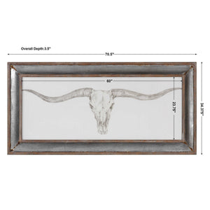 Western Skull Mount - Print - Silver