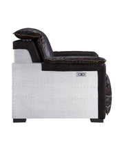 Misezon - Power Motion Recliner - Dark Top Grain Brown Leather & Aluminum - R&R Furniture Gallery (Fountain Valley, CA)