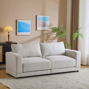 Modern Square Arm Sofa With Soft Fabric Upholstery, Deep Cushions - R&R Furniture Gallery (Fountain Valley, CA)