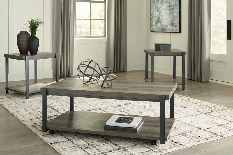 Wilmaden - Occasional Table Set (Set of 3) - Gray / Black - R&R Furniture Gallery (Fountain Valley, CA)