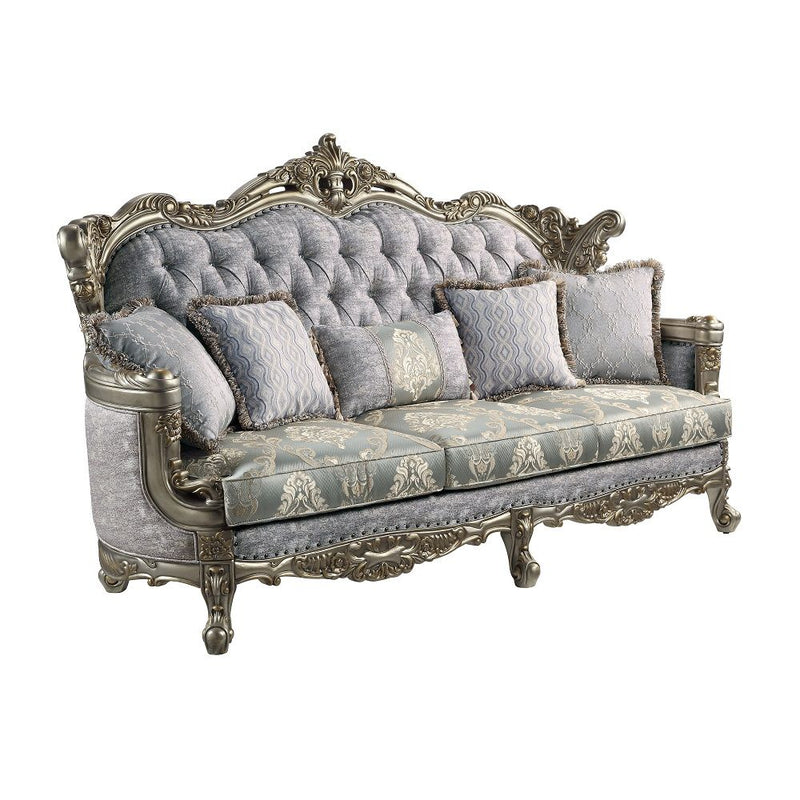 Miliani - Sofa With 5 Pillows - Fabric & Antique Bronze - R&R Furniture Gallery (Fountain Valley, CA)