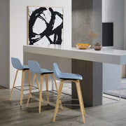 Randolph Bentwood - Upholstered Counter / Bar Height Stool (Set of 2) - R&R Furniture Gallery (Fountain Valley, CA)