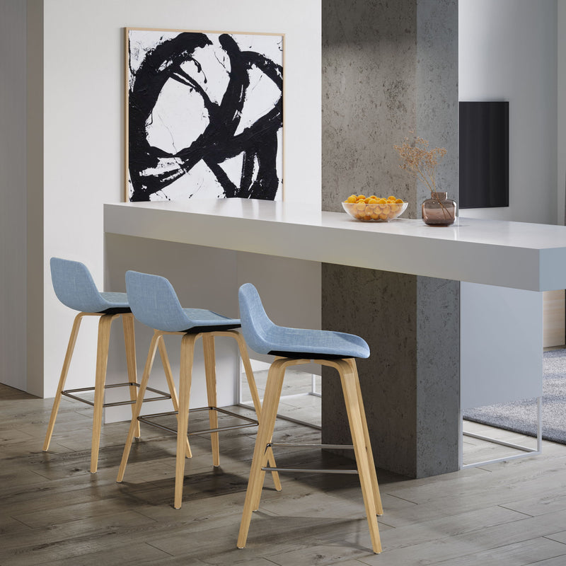 Randolph Bentwood - Upholstered Counter / Bar Height Stool (Set of 2) - R&R Furniture Gallery (Fountain Valley, CA)