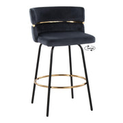 Lumi Source Cinch contemporary fixed height counter stool set with swivel, round footrest, sleek design, and modern style.
