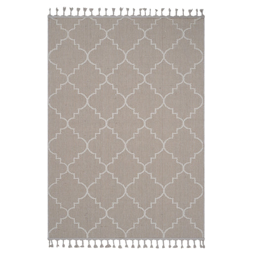 Guros - 6' X 9' Trellis Indoor / Outdoor Area Rug - Ivory - R&R Furniture Gallery (Fountain Valley, CA)