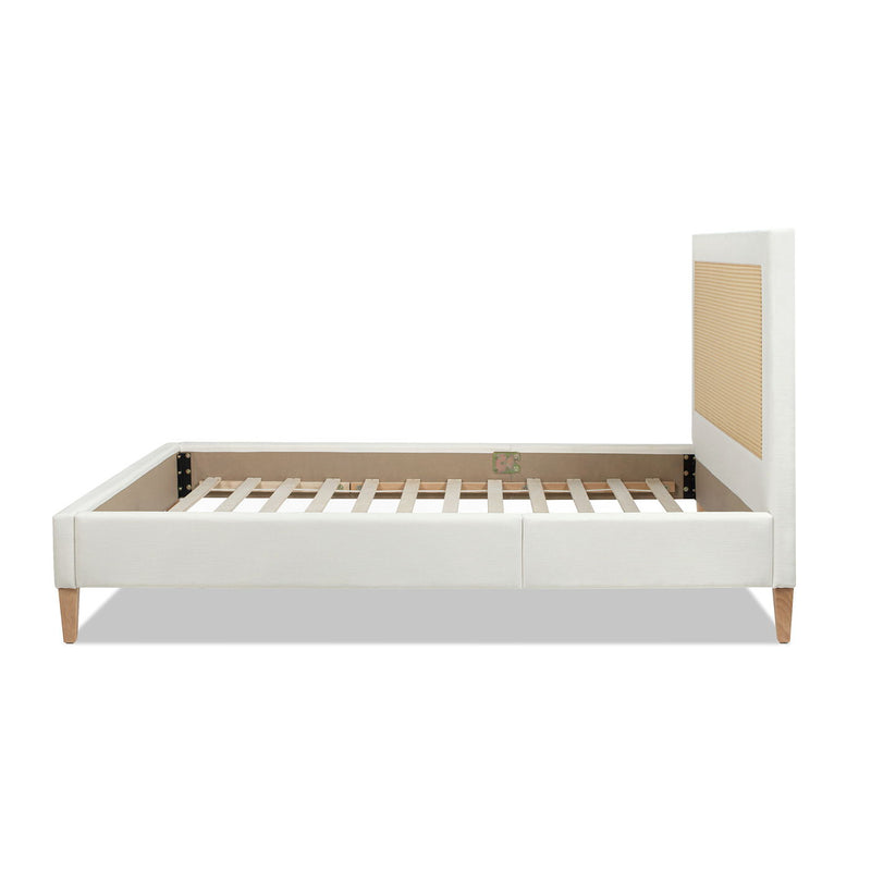 Haley - Upholstered Cane Back Platform Bed - R&R Furniture Gallery (Fountain Valley, CA)
